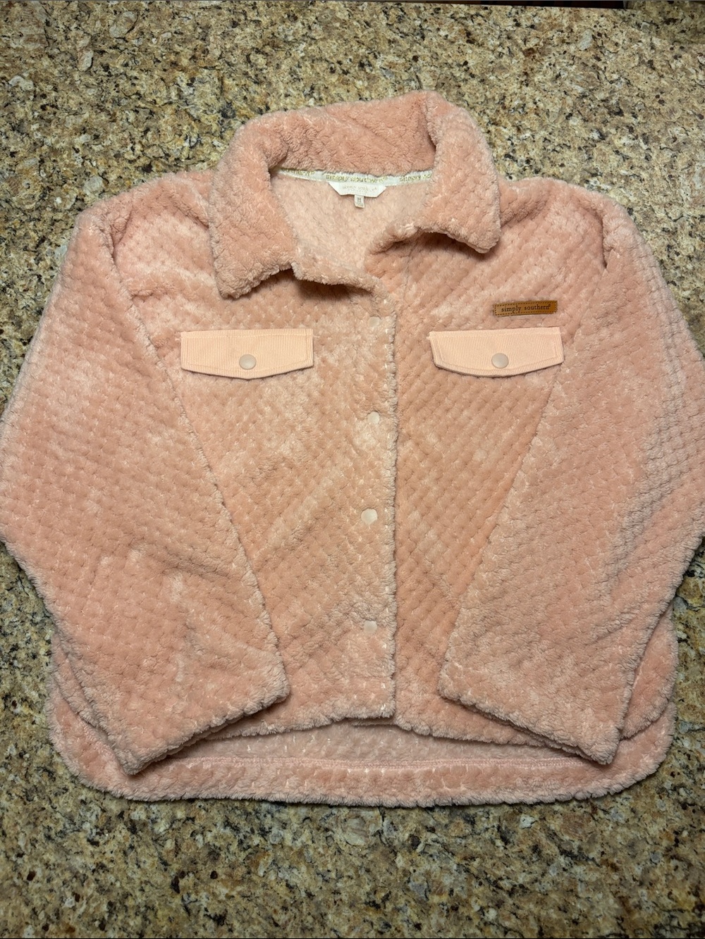 Simply Southern Soft Sherpa Jacket - Light Pink - Medium